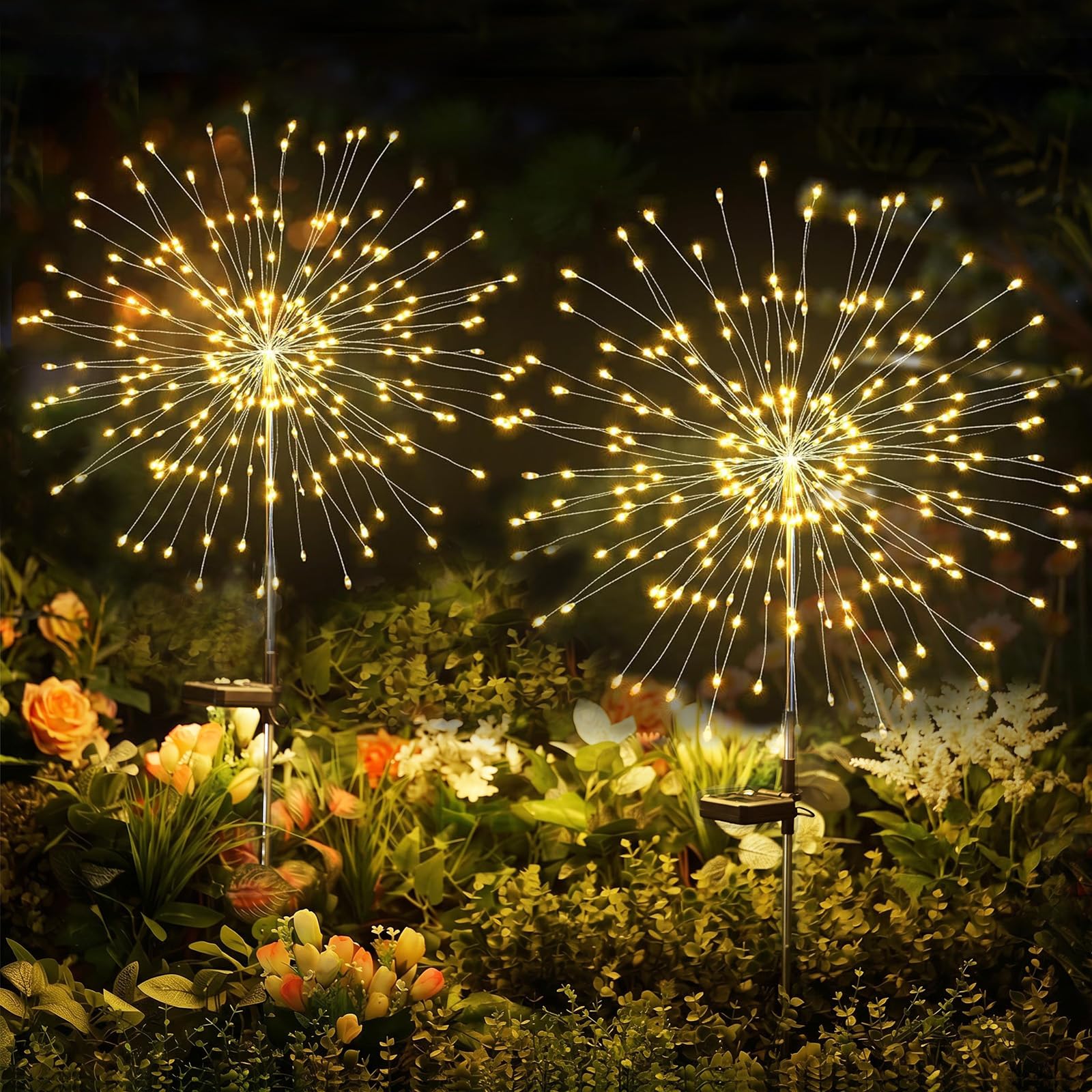 Photo 1 of Brightown 150 LED Solar Garden Firework Lights Christmas Decorations, 2Pack
