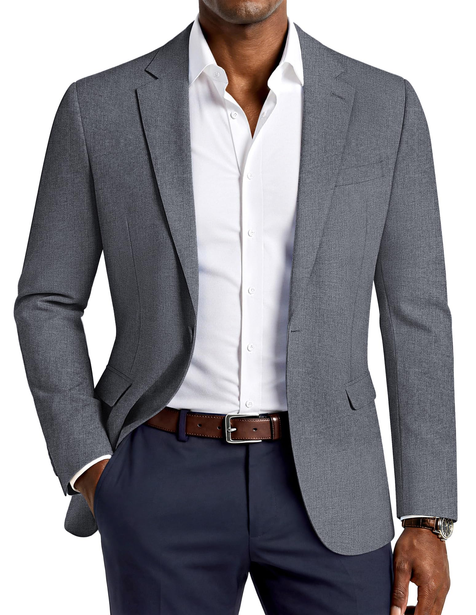PJ PAUL JONES Men's Lightweight Sport Coat Casual Blazer Slim Suit Jacket | One Button Blazer, Breathable Sportcoat, Machine Wash, Anti Wrinkle, Mens Suit Jacket Casual Business Daily Party Prom