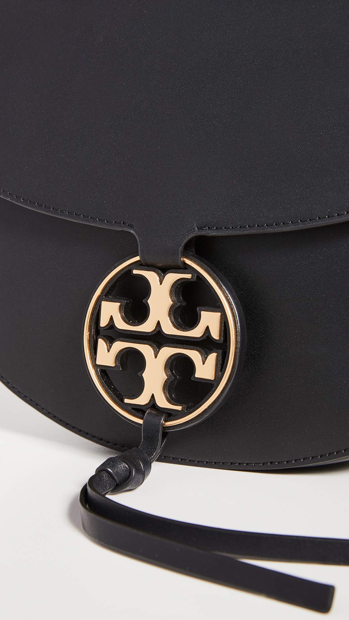 Tory Burch Women's Miller Metal Saddle Bag, Black, One B2B