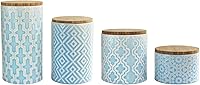 Vista 1 de American Atelier Juego de recipientes Arabesque de cerámica, azul, 4 piezas