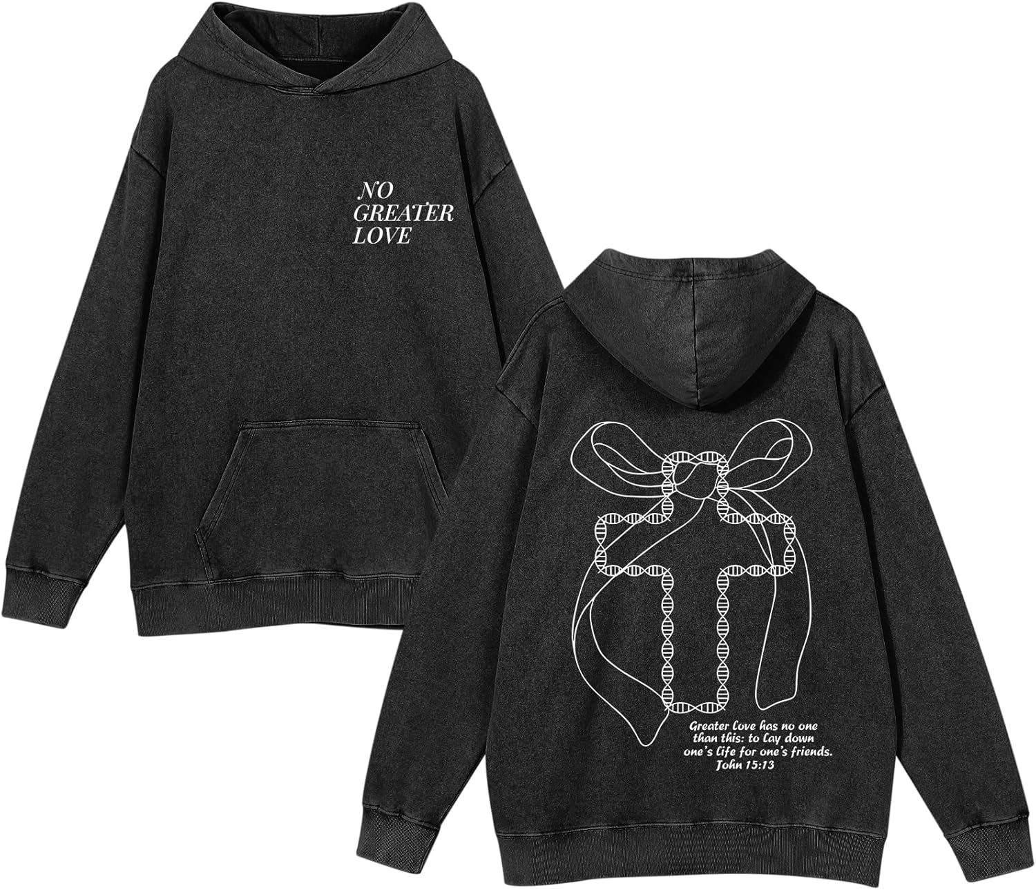 Christian Graphic Hoodies for Women God Bible Verse Oversized Cross Bow Hoodie Religious Acid Wash Sweatshirts Tops