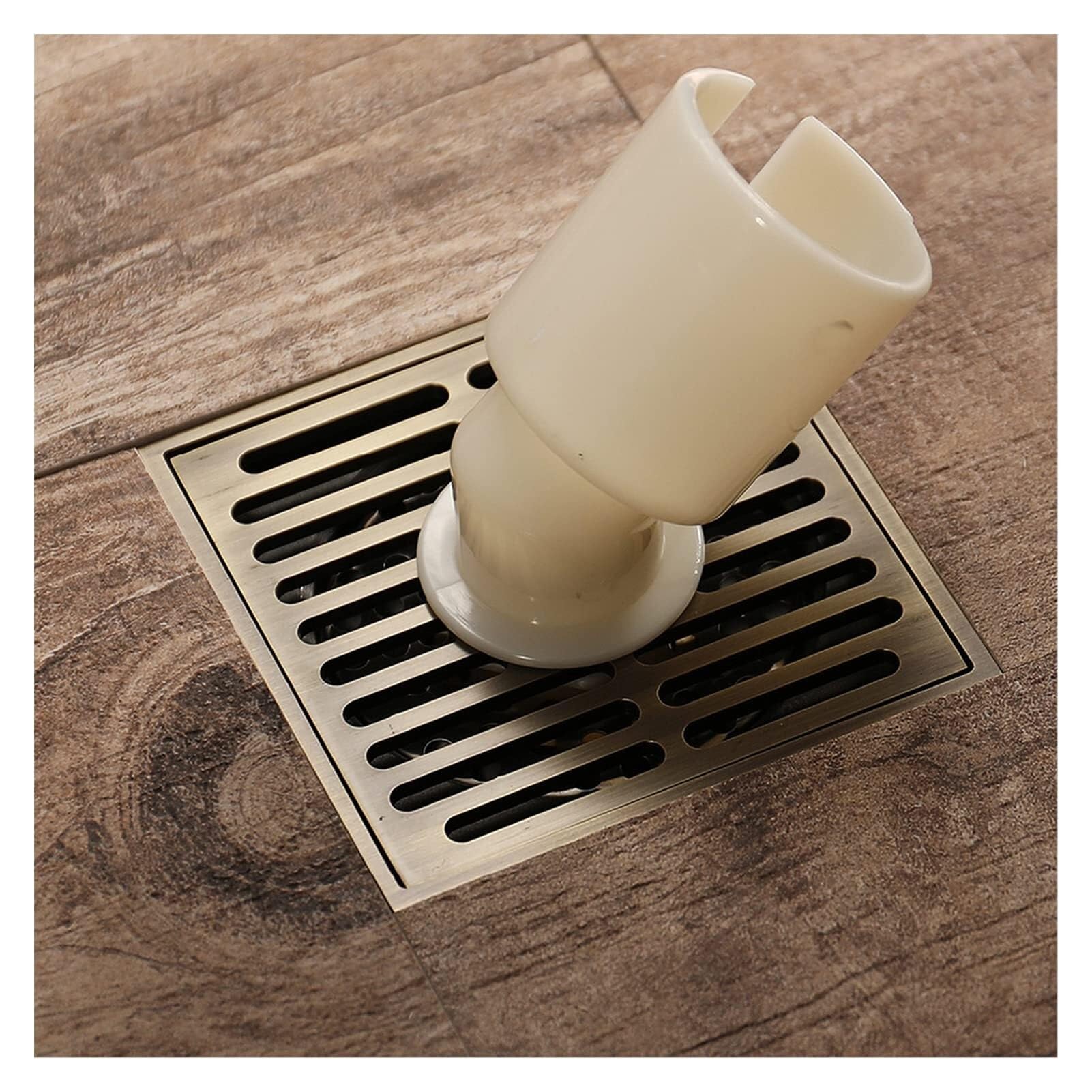 Floor Drain Floor Drain Cover Bathroom Square 10cm Antique Bronze Shower Brushed 4 Inches Gravity Flushing Balcony Drainage Drains(4)