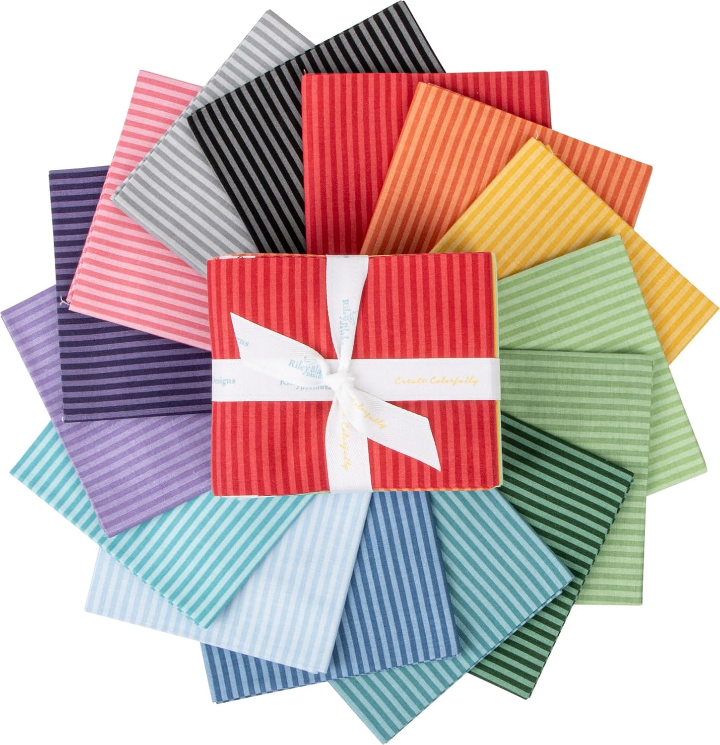 1/8" Tonal Stripe 15 Fat Quarters Riley Blake Designs FQ-500-15