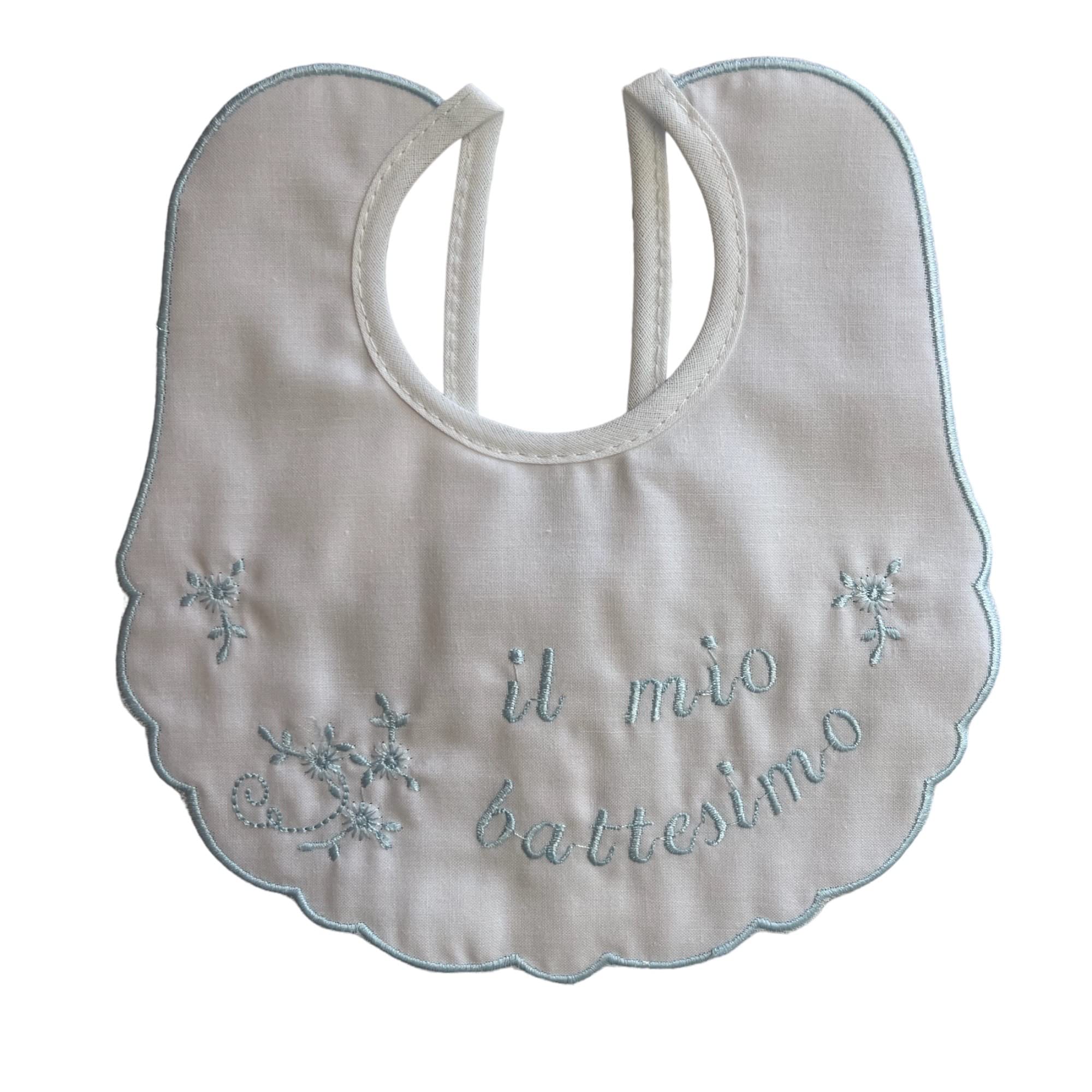 Bavaglino In Raso Ricamato Glamour Girlz - Per Battesimo, Avorio/Bianco, 25x29cm - Foto 3