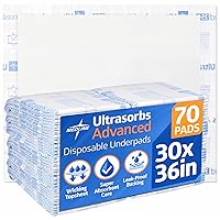 Vista 1 de Medline Ultrasorbs Advanced Extra Strength Drypads, 30" x 36", 70 Count, Super Absorbent Disposable Pads, Incontinence Bed Pads, Chucks Bed Pads