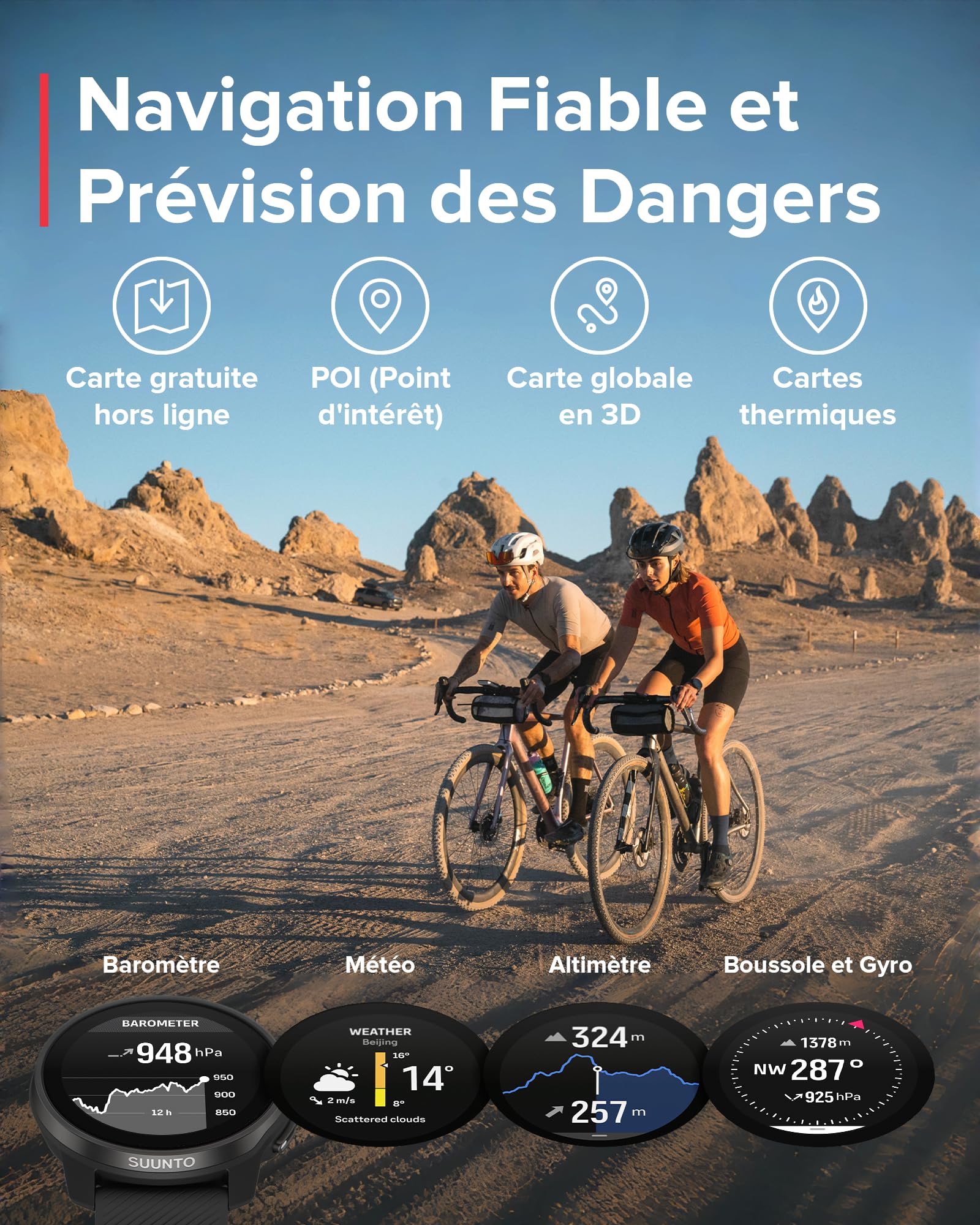 SUUNTO Race S Montre Sport Femme Homme, Tracker d'Activités GPS Running, Bi-Band GNSS, Carte Hors Ligne, Écran Tactile AMOLED, Smartwatch Cardiofréquencemètre Podomètre Altimètre, 13 Jours d'Autonomie