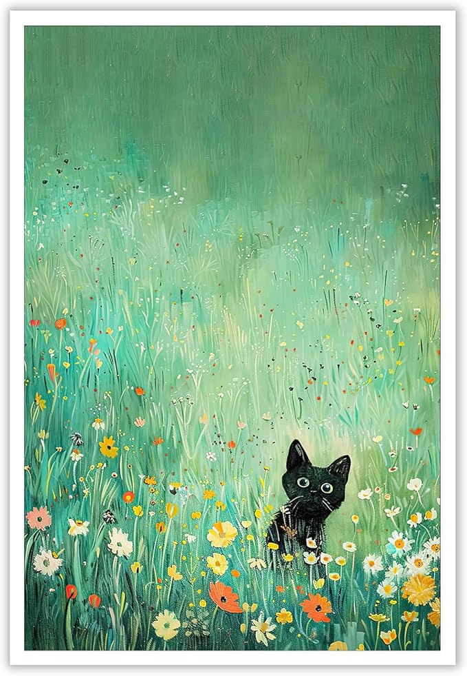 Disney : Sorties confirmées en décembre incluant la suite d'une série appréciée 11 Vintage Wildflowers Cat Posters Funny Green Eyes Cat Canvas Wall Art Cute Black Cat Sitting Among Flowers Prints Painting For Home Bedroom Dormitory Apartment Wall Decor 12x16in Unframed