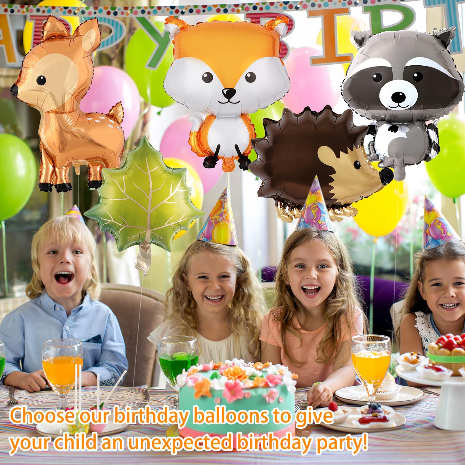 Volpe riccio procione cervo palloncini foil animali compleanno foresta del bosco decorazioni per feste a tema palloncino in lattice marrone retrò baby shower  15
