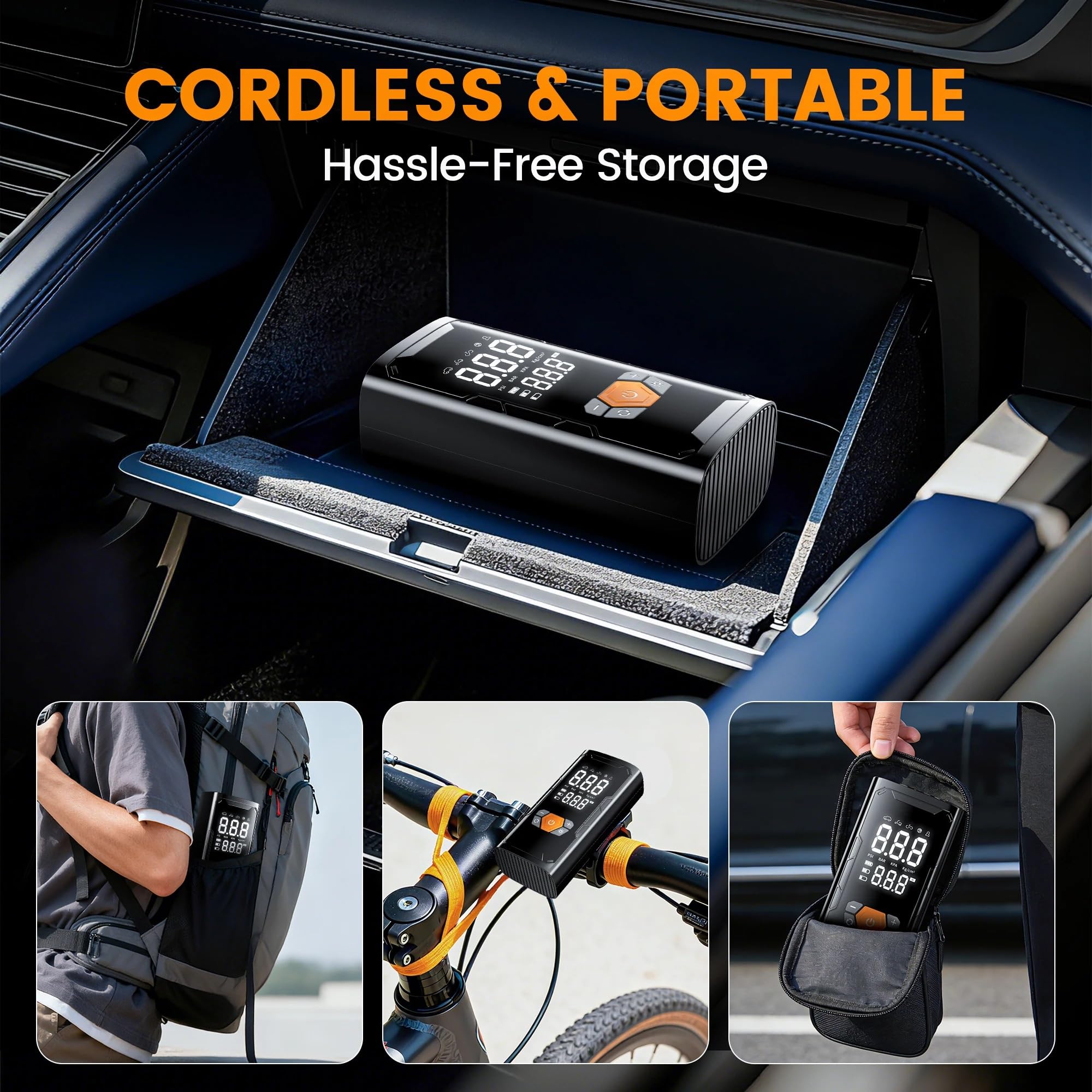 Compresseur Air Gonfleur de pneu sans fil portable Gonfleur Electrique