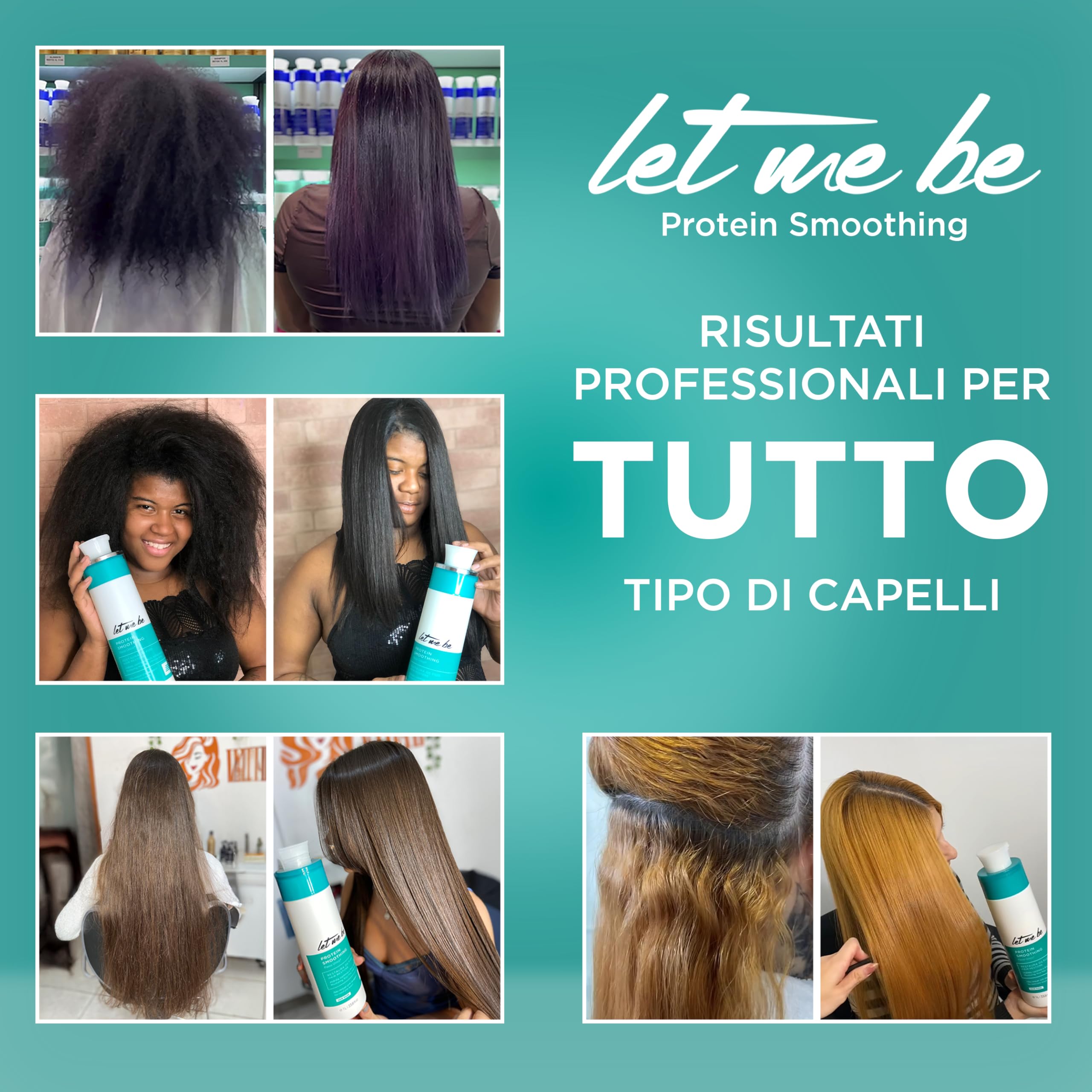 Let Me Be - Protein Smoothing | Keratina Lisciante per Capelli | Stiratura Brasiliana Organica in Un Solo Passaggio, Senza Formaldeide | Trattamento Lisciante alla Cheratina Fino a 6 Mesi - 500ml