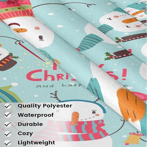 Miniatura 3 de Snowman Joyful Christmas - Paquete de 3 delantales de servidor con 3 bolsillos, impermeables, delantales de media cintura para mujer, para cocinar,