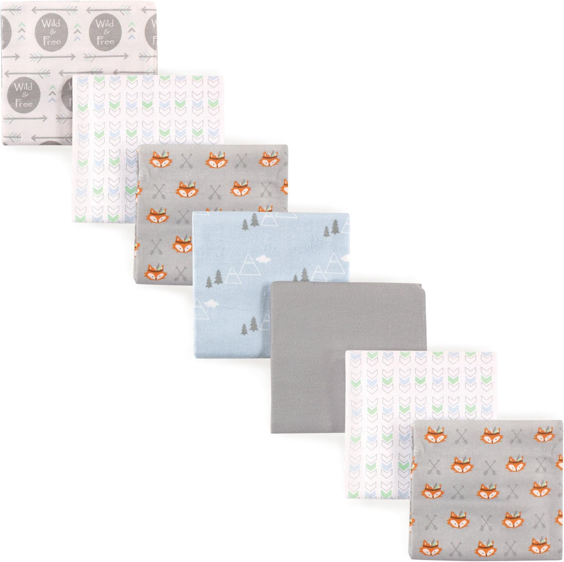 Unisex Baby Cotton Flannel Receiving Blankets, Wild & Free, One Size