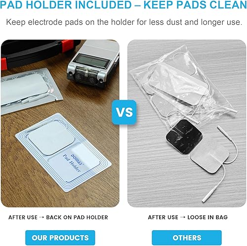 Miniatura 4 de DOMAS 24 Pack 2x2&2x4 TENS Pads with Pad Holder, for TENS 7000, 30 Uses, Latex-Free, TENS Unit Electrode Replacement Pads Compatible with AUVON