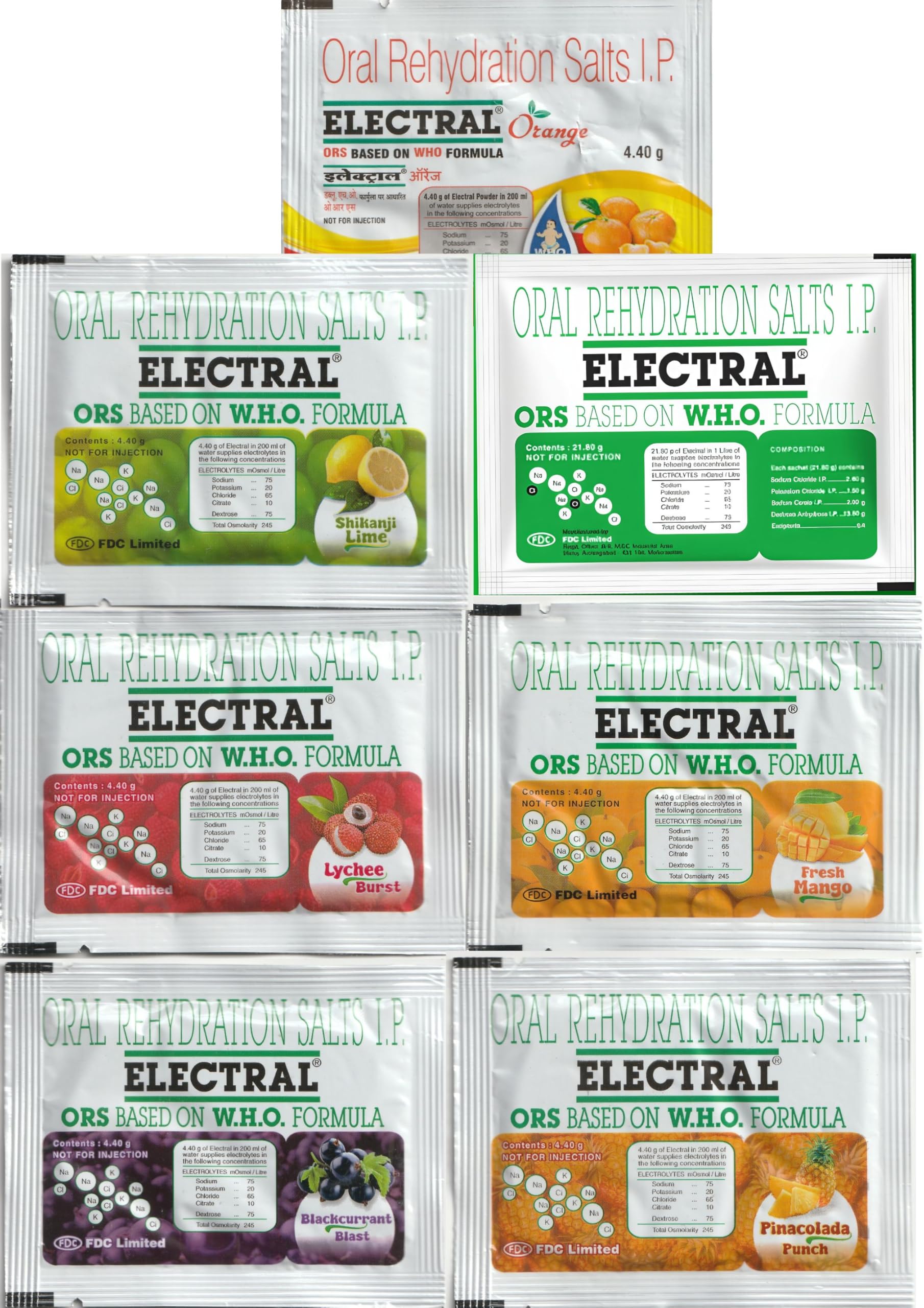 ELECTRAL Oral Rehydration Salts, Assorted 7 Flavour, 21.4 Gm Pack of 7 — Amazon image 4