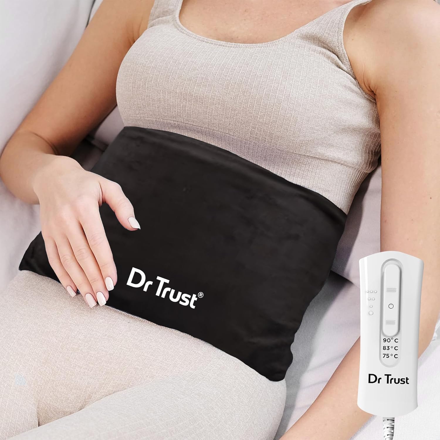 Dr Trust USA Velvet Orthopedic Electric Heating Pad for Back Pain I Heat Belt for Menstrual Period Cramps, Shoulder & Knee Pain Relief with Temperature Controller & Overheat Safety-388.