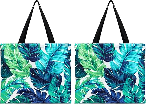 Baocool Bolsas de lona, 2 bolsas de lona reutilizables multiusos para bolsas de comestibles, bolsas de compras, bolsas de playa