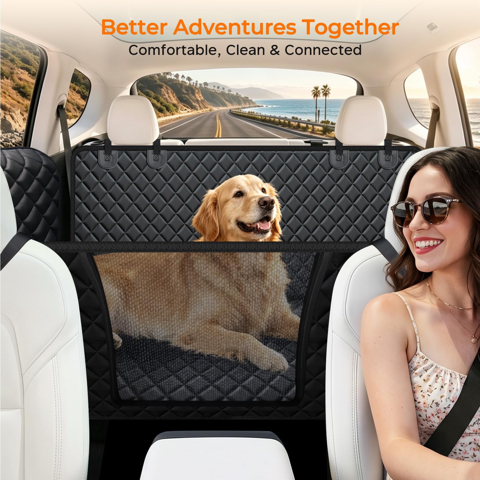 URPOWER Dog Car Seat Cover for Back Seat, Waterproof Hammock for Model Y view 7
