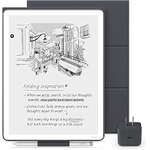 Amazon Kindle Scribe Essentials Bundle - Amazon Kindle Scribe 32GB , Premium Pen, Premium Leather Folio Cover-Graphite & Power Adapter