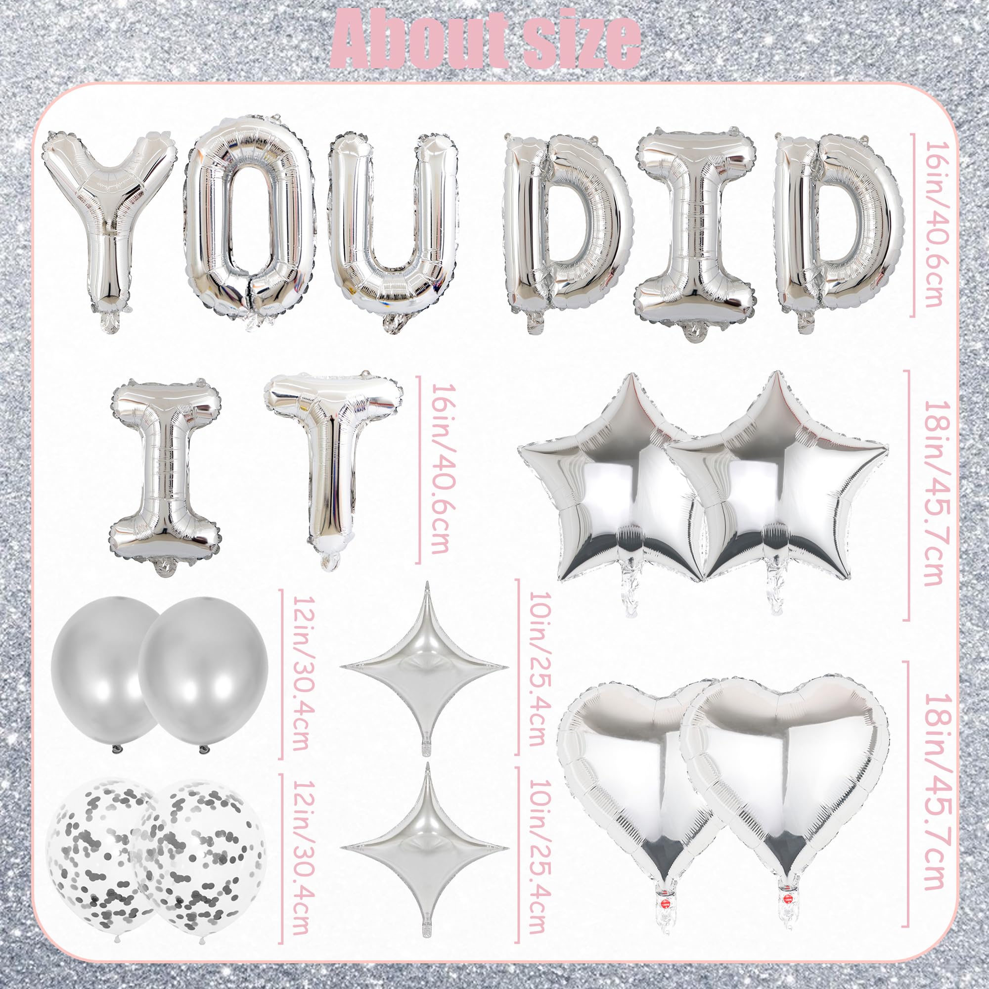 Graduation Decorations Congratulations Party Banner, You Did It Banners Silver Well Done Decoration - Image 3