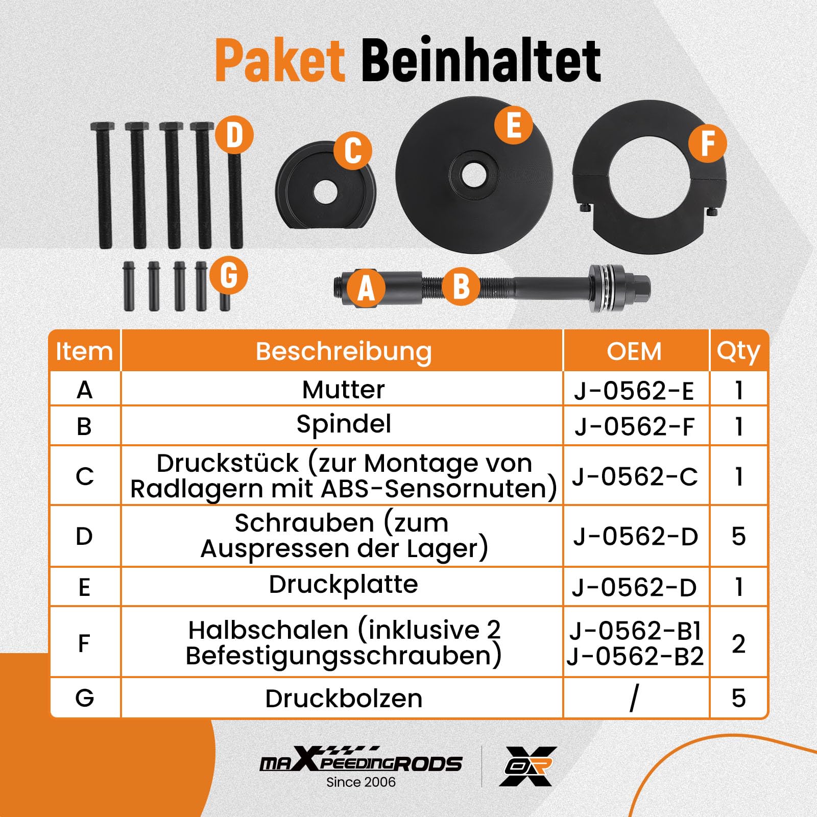 maXpeedingrods Outil de roulement de roue Transporter pour Citroën, pour Opel, pour Peugeot, pour Toyota 9819074780 SU001A6528 FAG: 713 6506 80, SKF: VKBA 7120 J-0562