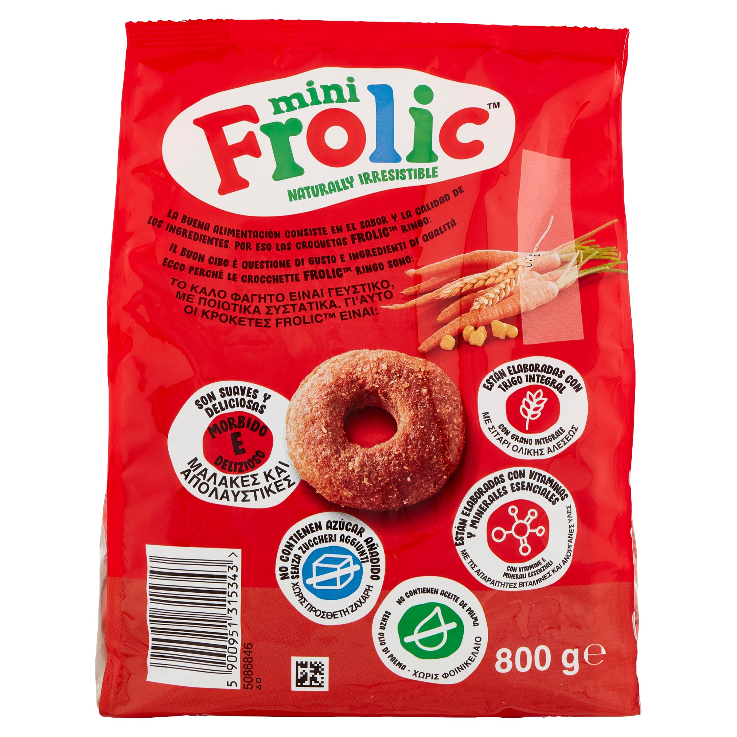 Frolic Mini Croccantini per Cane, cibo secco al gusto di Pollame, 5 Sacchi da 800 g