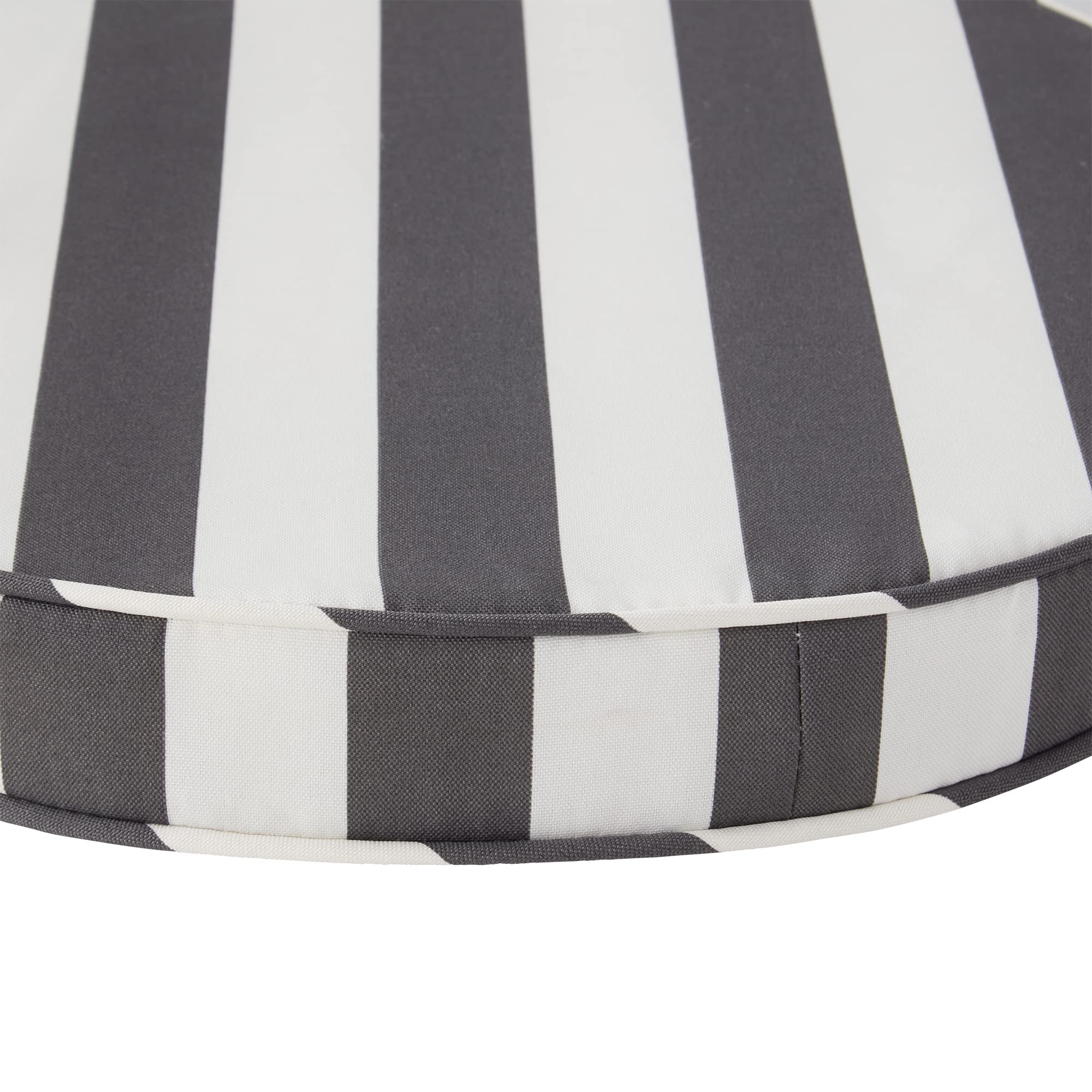 Greendale Home Fashions Zewnętrzna 45 cm okrągła dwustronna poduszka do siedzenia, szary pasek