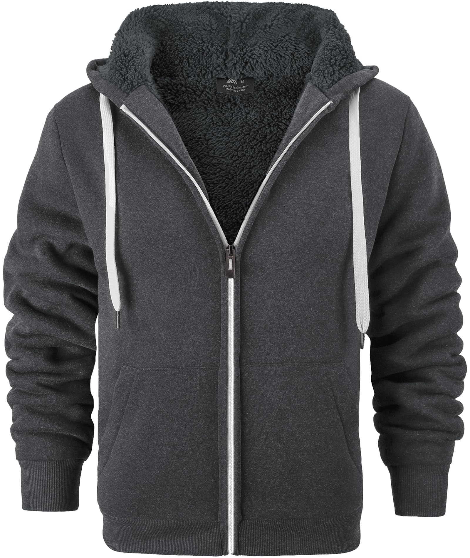 igeekwell Sudadera con Capucha para Hombre de Forro Polar Pesado Sudadera con Capucha Cómoda y Cálida Informal Chaqueta de Forro Polar para Hombre con Capucha y Cremallera