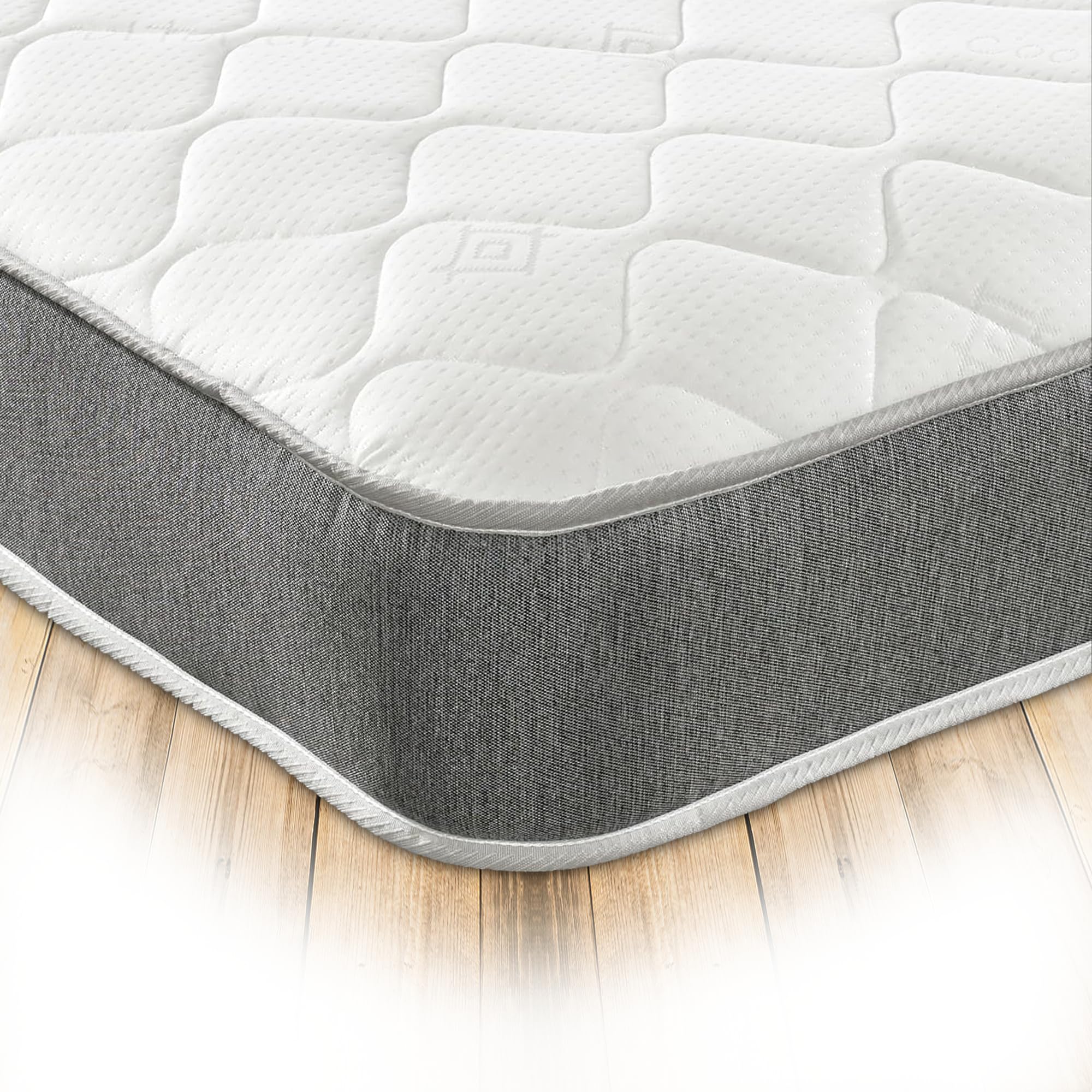 Starlight Beds 7-Inch Small Double Mattress. Hybrid Sprung with Memory Foam Mattress. Budget Friendly, Soft Firmness, Grey (4ft x 6ft3 / 120 x 190 x 18cm)