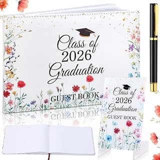 Yexiya Graduation Signature Book Photo Guestbook Sign 2026, Wildflowers