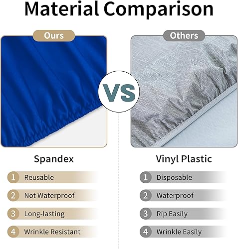 Miniatura 4 de eeivs Mantel cuadrado de girasol ajustable de elastano con borde elástico, mantel a cuadros, para comedor, hogar, cocina, 34 x 34 pulgadas