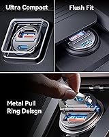 Vista 5 de MRGLAS Cargador de coche rápido para iPhone 17/16 de 90 W, cargador de coche USB C con cable tipo C, PD45W y QC45W, ajuste empotrado, todo metal