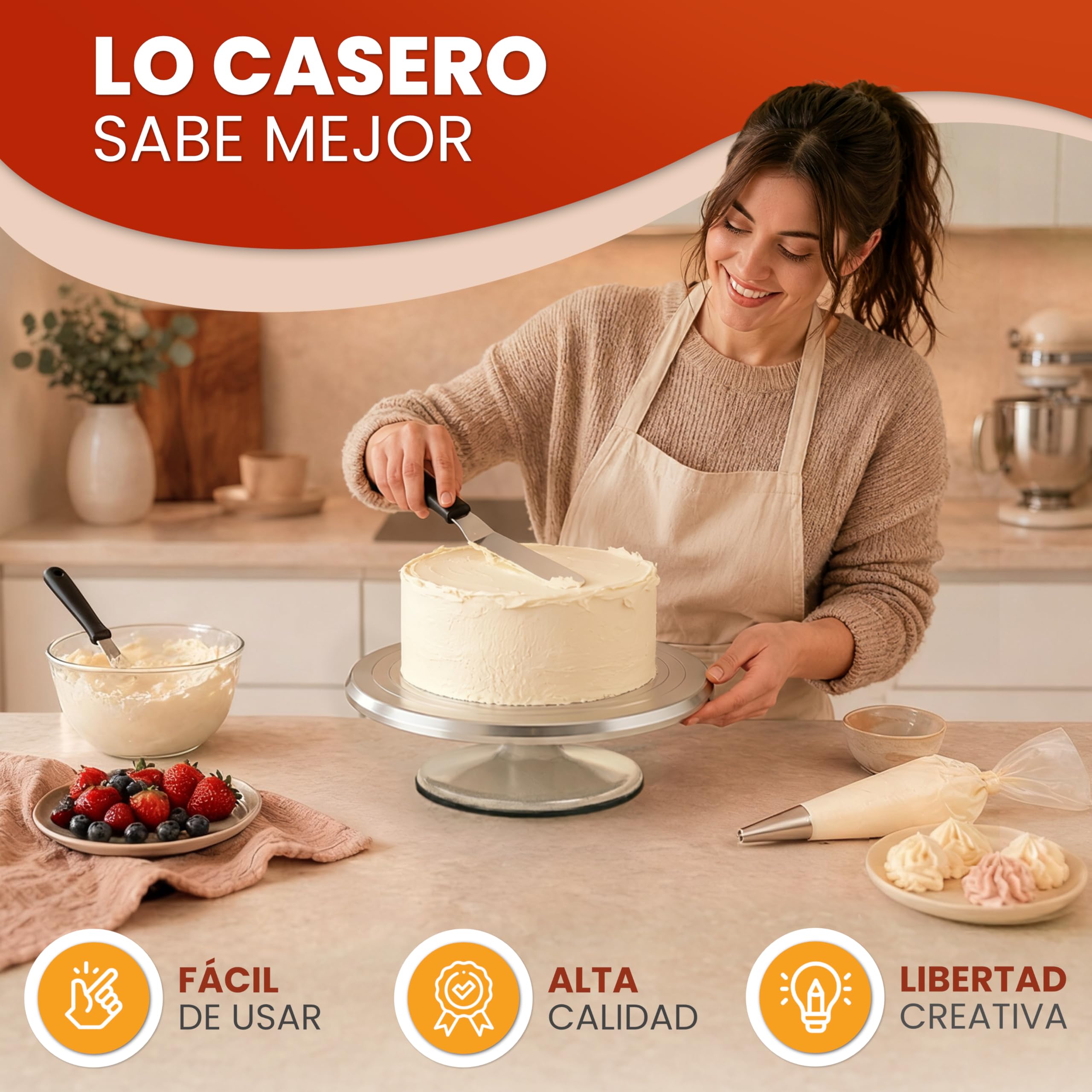 Plato giratorio profesional para tartas, 30 cm, de aluminio, con base antideslizante, placa giratoria de alta calidad para decorar tartas, accesorios de repostería, idea de regalo