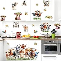 Vista 13 de Calcomanías de pared de animales de granja grandes, calcomanías divertidas de pared de animales, decoración de granja, oveja, pollo, gallo, pato