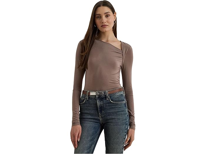 Stretch Jersey Asymmetrical Top - Image 3