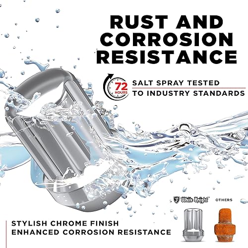 Miniatura 3 de White Knight Tuerca de llanta M12x1.50 con llave para ruedas seleccionadas de mercado o fábrica con asiento regular de 0.90 pulgadas de diámetro