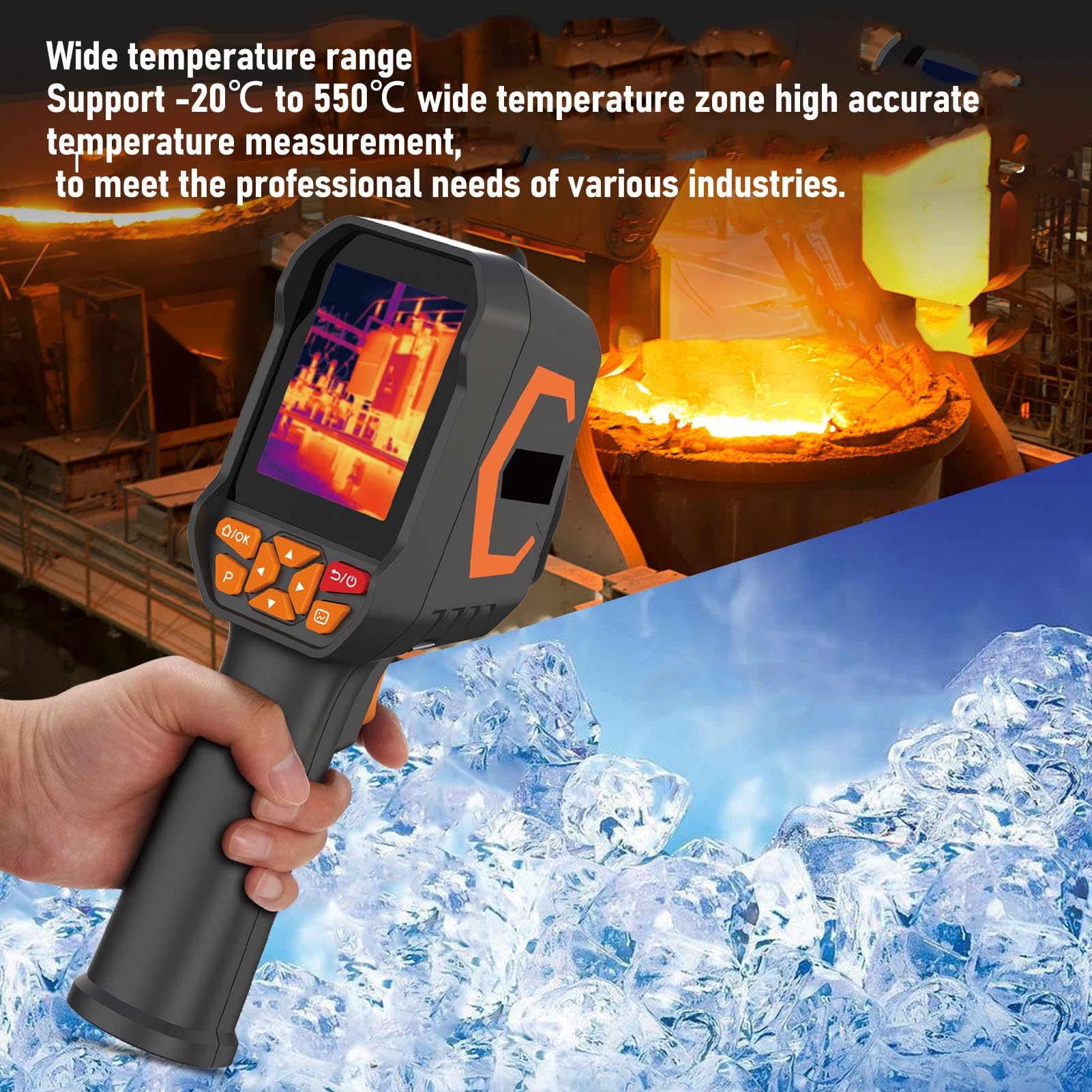 Sxhlseller 180x240 IR Auflösung Wärme Imagerkamera, -20℃ to 550℃ Hohe Genauigkeit, Handheld Infrarotkamera mit 4 GB Speicher und 8H -Batterie Für Fotovideo, Industrielle Elektrische
