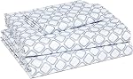 Amazon Basics Lightweight Super Soft Microfiber Sheet Set with Pillowcase, Aqua, Printed, Twin
