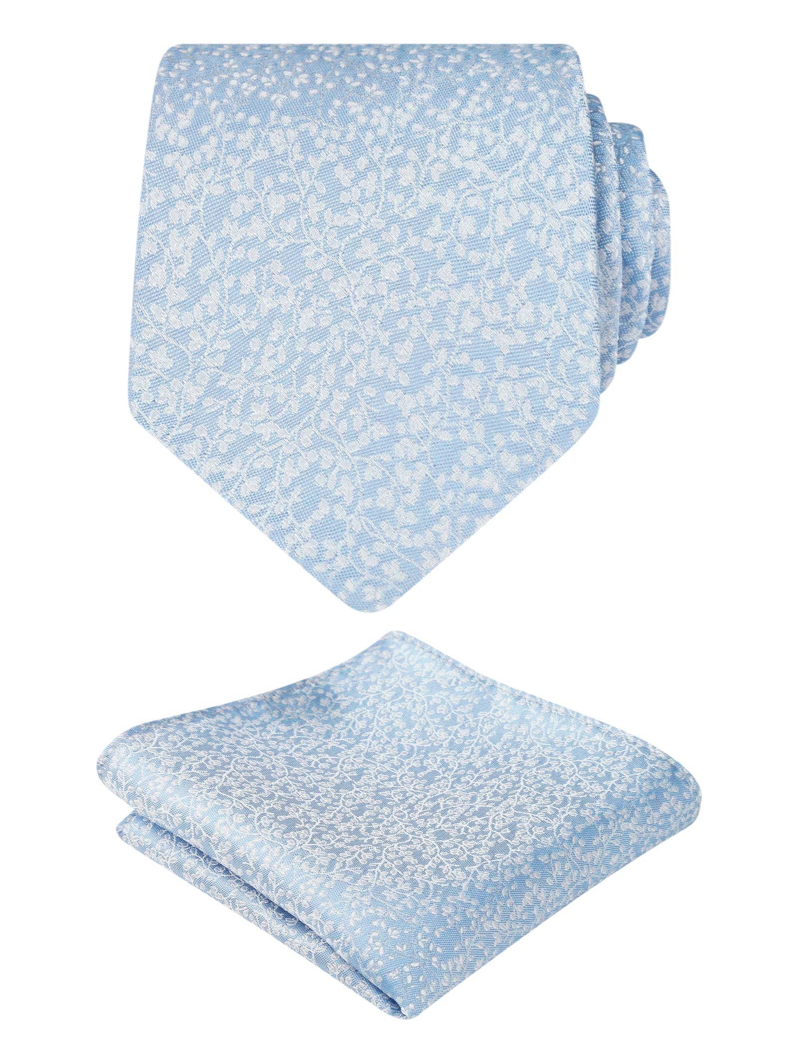 Alizeal Mens 3.15'' Flower Necktie Hanky Set