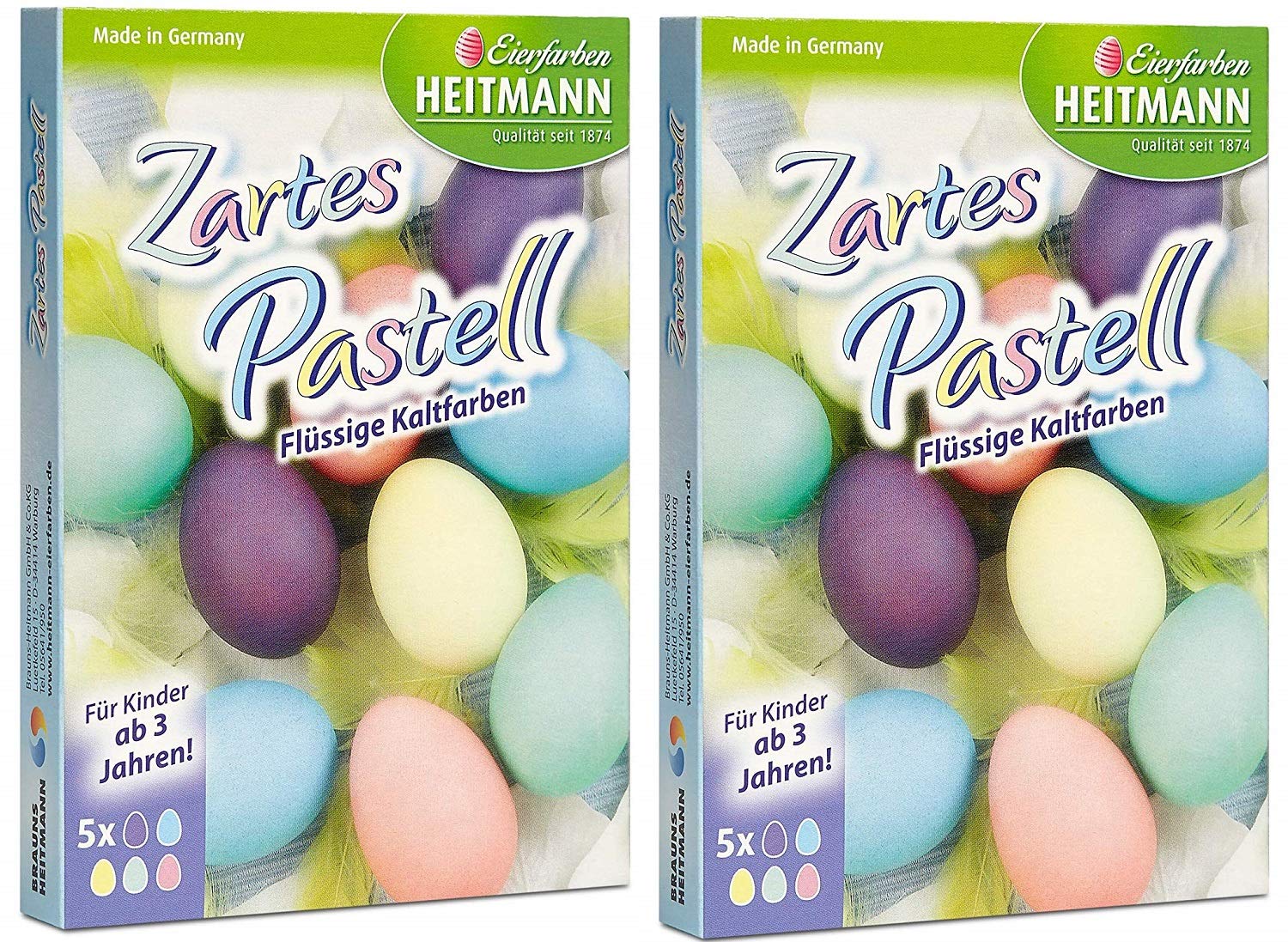 Heitmann Colori Per Uova Di Pasqua Glitterate - Set Effetto Metallico Con Foglio Argento - Rosso, Verde, Blu