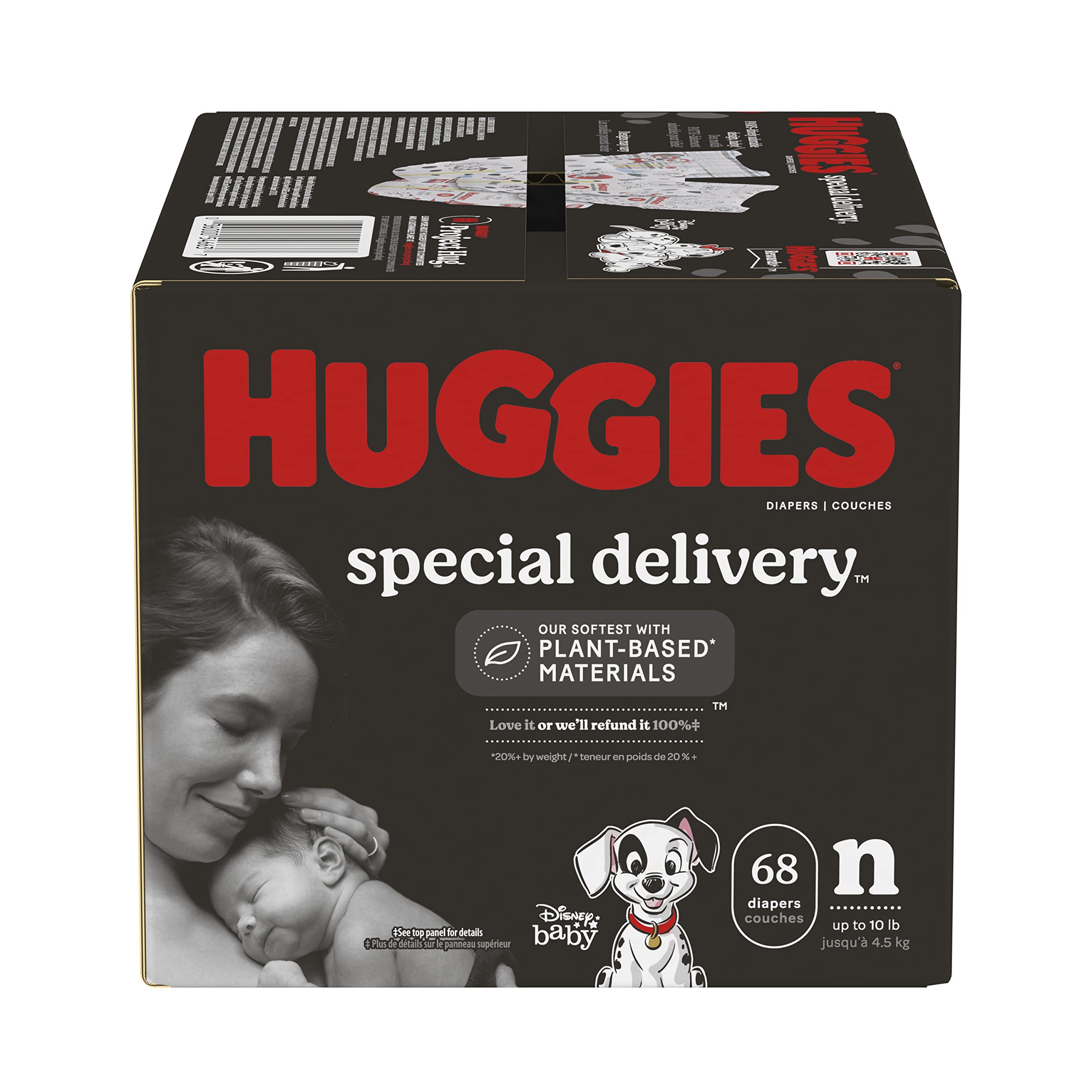 HUGGIESSpecial Delivery Hypoallergenic Baby Diapers Size Newborn (up to 10 lbs), 68 Ct, Fragrance Free, Safe for Sensitive Skin