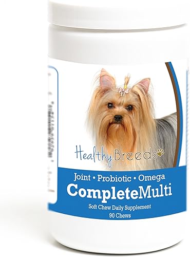 Healthy Breeds Yorkshire Terrier todo en uno Multivitamínico suave masticable 90 unidades disponible en Yaxa Colombia