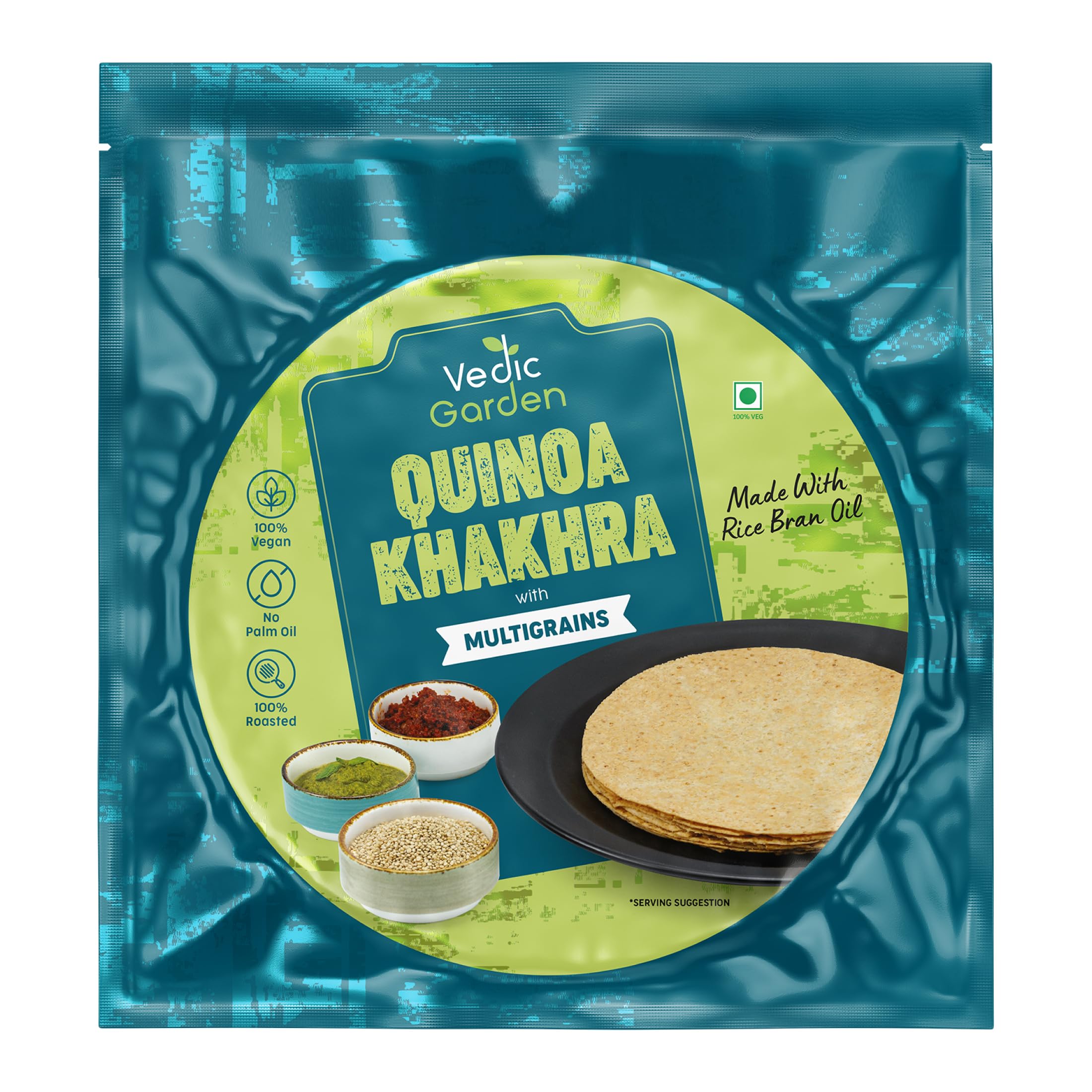 Vedic Garden Healthy Quinoa Khakhra With Multigrain, 720GM I No Palm Oil I 100% Roasted Khakra I High in Protein & Fiber I Diet Snack for Weight Loss I Crispy Traditional Indian Snacks - Set of 4 (B0BN4QJQJF) Amazon Price History, Amazon Price Tracker