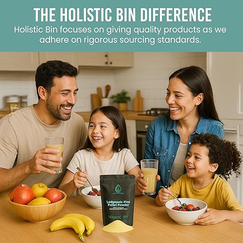 Miniatura 7 de Holistic Bin Polen de pino orgánico en polvo de grado farmacéutico, cosechado silvestre, polen de pino canadiense dorado Sin OMG, sin aditivos