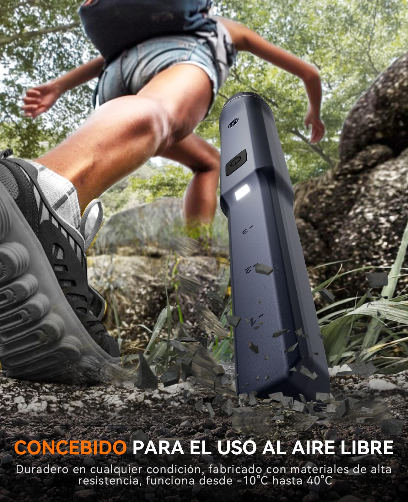 SUNPOW Detector de Metales Pinpointer Recargable-Batería de 800 mAh para 15 Horas de Uso-Varita Portátil Totalmente Impermeable con Clasificación IP68-Detección de Alta Sensibilidad en 360°