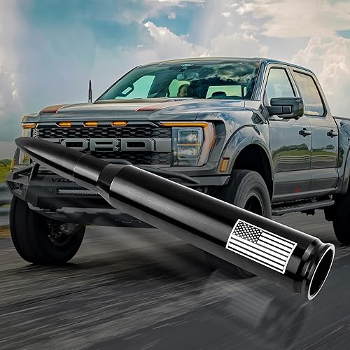 Miniatura 6 de Nueva mejora de antena de bala con bandera americana para coche, accesorios exteriores de camión, topper de antena compatible con GMC, Chevy