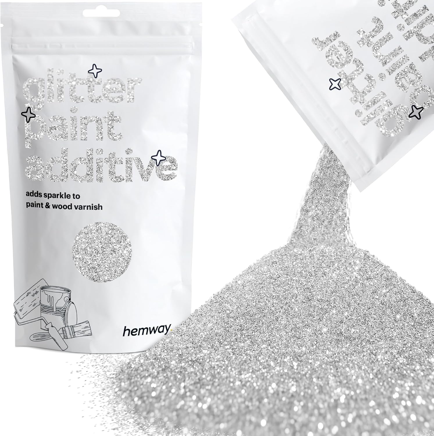 Hemway Glitter Paint Additive 100g Emulsion Acrylic Walls Ceiling Wall - View #4