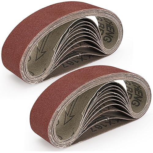 SI FANG Premium Sanding Belts Set 13 x 1.2inch /330x30mm, Suitable for Mini Electric Belt Sander Cutter Edges Sharpener, 120 320 600 800 1000 Assorted Grits Aluminum Oxide Sanding Belt (20Pcs)