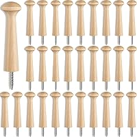 Vista 14 de 10 piezas de clavijas de madera para coctelera con tornillos de 3.62 pulgadas de largo, estantes de madera sin acabar para colgar ropa, sombreros