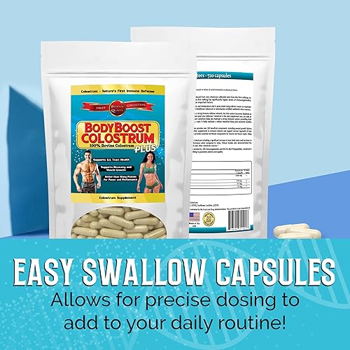 Miniatura 8 de BodyBoost Cápsulas de calostro, polvo de calostro 100% bovino, suplemento de refuerzo inmunológico con inmunoglobulina y lactoferrina, súper