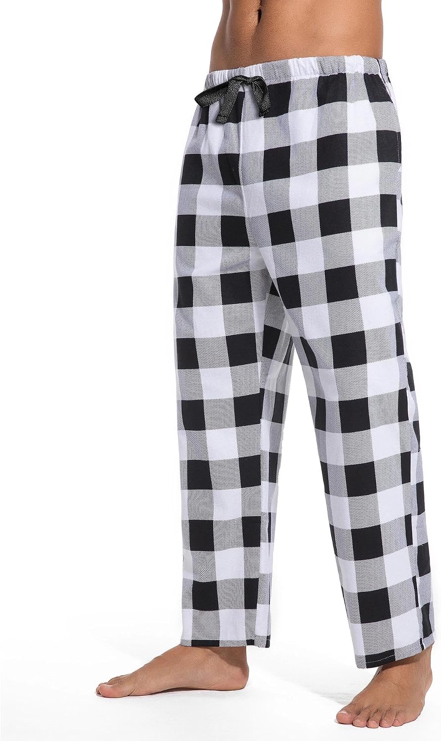 ENJOYNIGHT Mens Flannel Pajama Pants 100% Cotton Lounge Bottoms Plaid Pjs